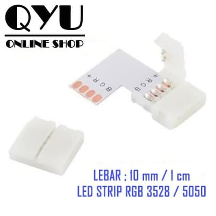 JEPIT PCB Konektor Model L 10 mm Jepitan 2 pcs for Strip LED RGB 3528 5050