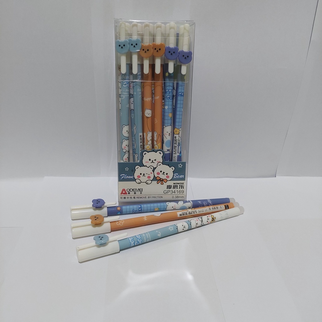 

TokoRejoAgung SELUSIN ( 12 PCS ) Pen Hapus Gel Pen Erasable Pulpen Bisa DiHapus Karakter Lucu Animasi Fancy Aodemei