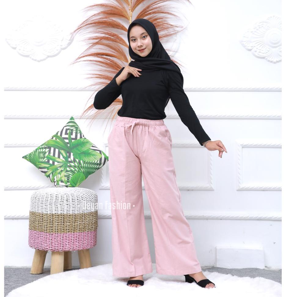 [SLB.25Ag21ν] WIDI PANTS KULOT LINEN RAMI KOLOR