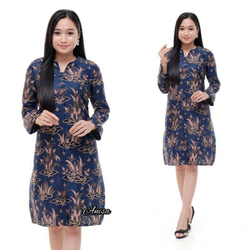 tey-17 Batik Wanita ASJ SA HRB026 Kenogo Kemeja Tosca Pendek-Model 10