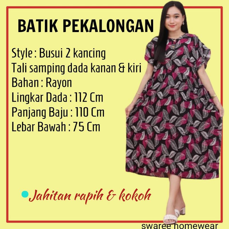 Baju Batik Wanita Daster Murah Batik Pekalongan Daster Rayon Baju Wanita Dewasa Lengan Pendek