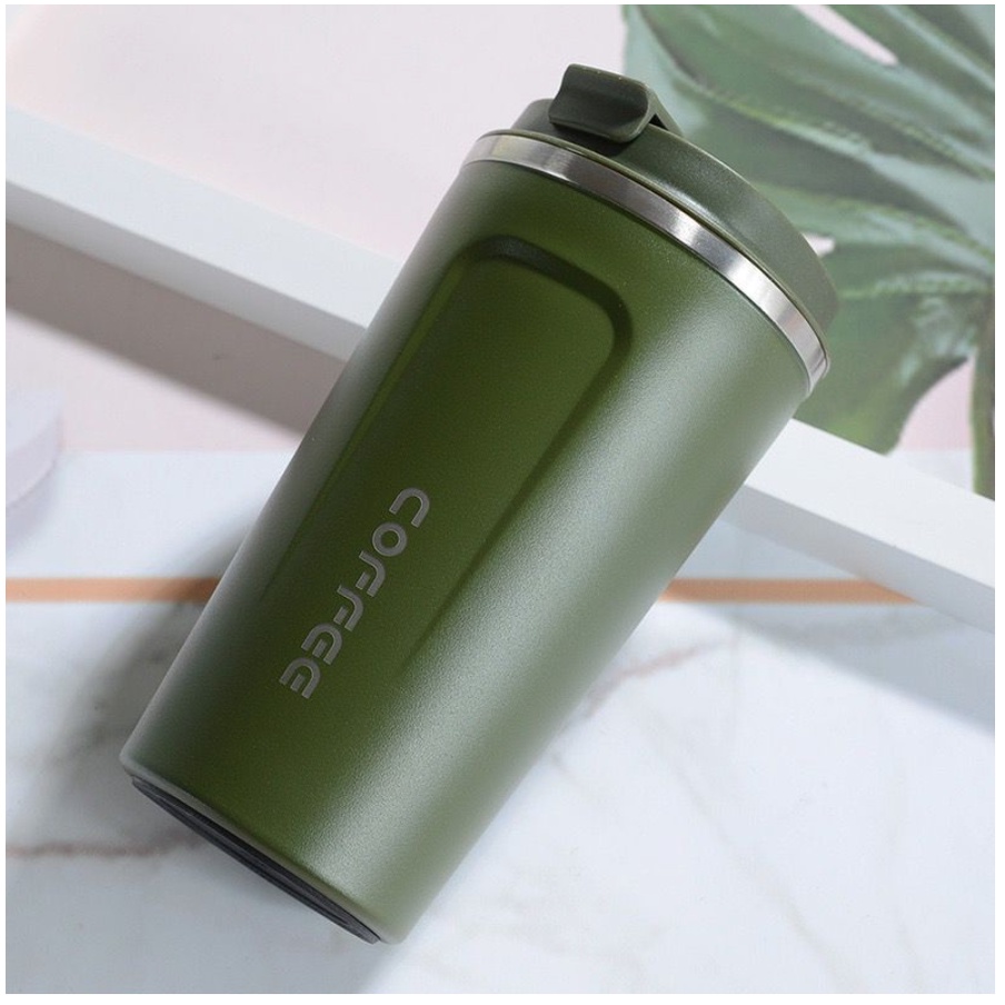 Tumbler Kopi Portable Travel Cup 510 ML / Termos Coffee Stainless Botol Minum Anti Air Panas Dingin