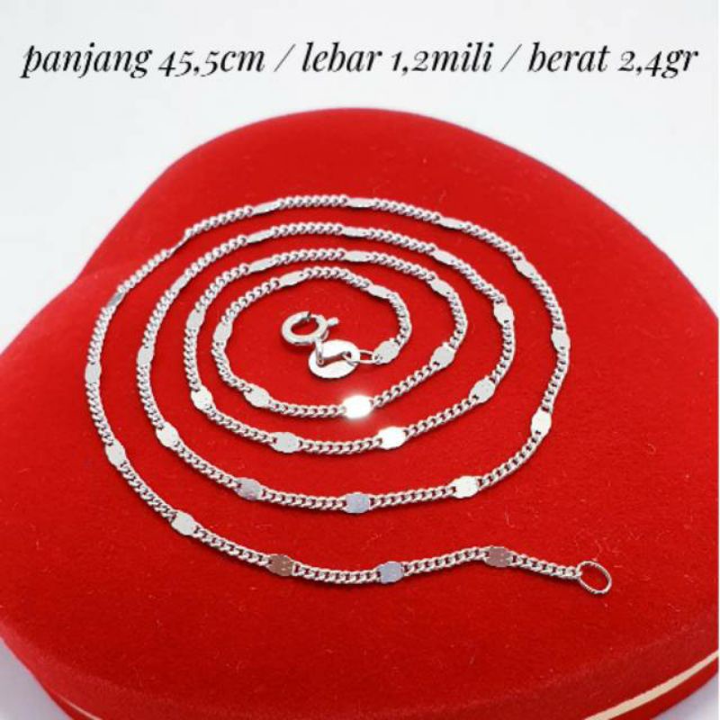 PERHIASAN KALUNG SILVER 925 LAPIS EMAS PUTIH - KALUNG WANITA PERAK ASLI 925