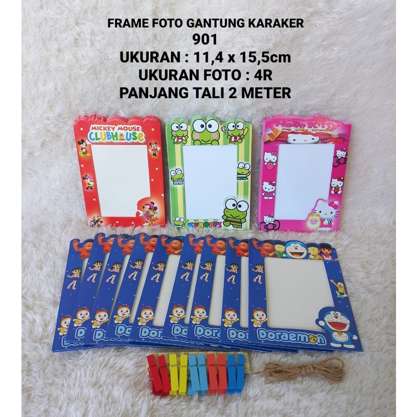 FRAME GANTUNG DORAEMON / FRAME GANTUNG HELLOKITTY / FRAME GANTUNG KEROPI / BINGKAI FOTO GANTUNG DORA