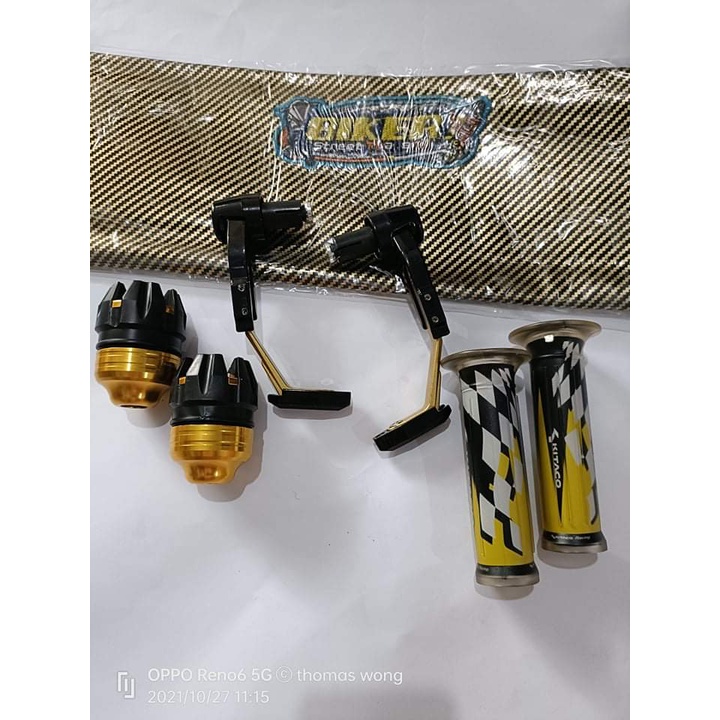 Kulit Jok Carbon + Progruad Robot + Jalu AS Roda + Handgrip Kitaco 1 Paket Isi 4 item Univesal