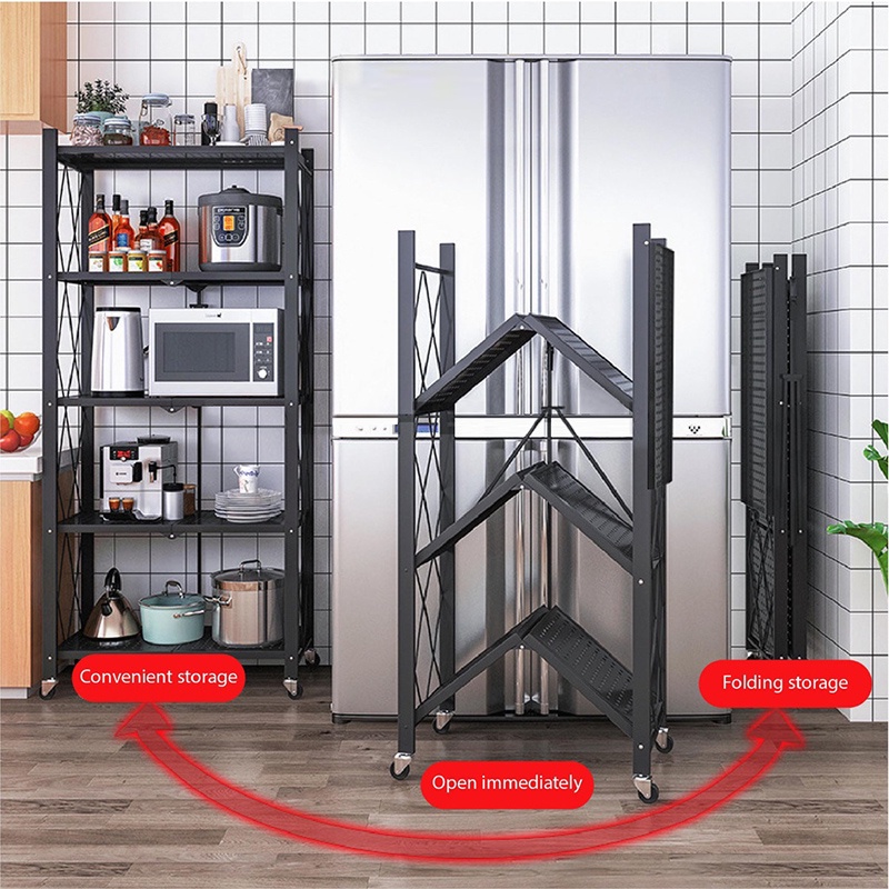 Weyon Sakura Rak Lipat Dapur serbaguna tanpa Instalasi Rak Multifungsi Rak Penyimpanan Dapur besi susun160*73*35