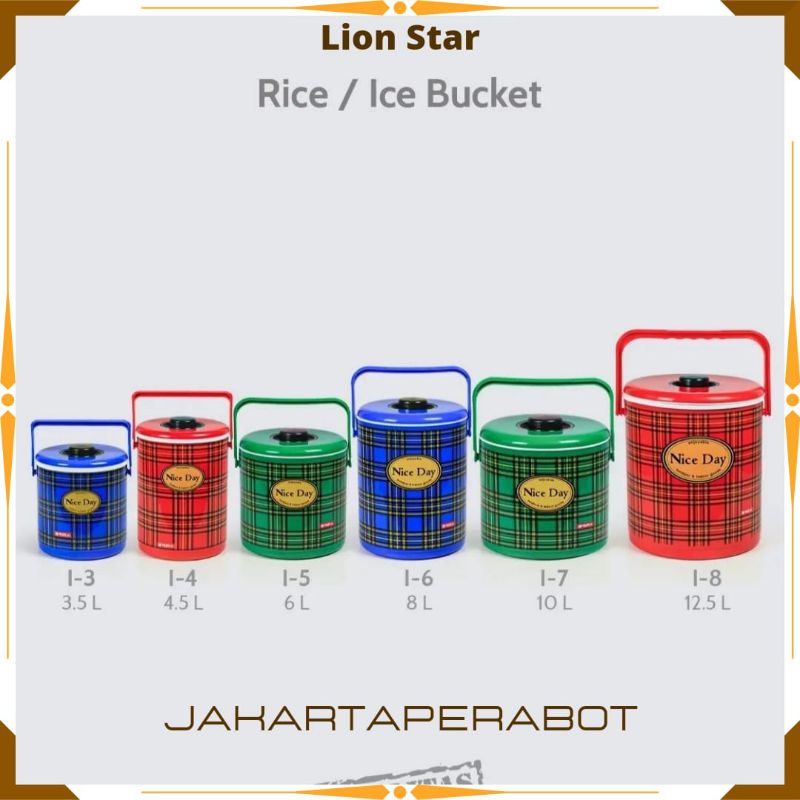 LION STAR - Termos Tempat Nasi atau Es Ukuran 3,5 - 4,5 - 6 - 8 - 10 12,5 Liter / Thermos Rice Bucket 3,5 - 4,5 - 6 - 8 -10 - 12, 5 Liter / Termos Tempat Wadah Nasi atau Es