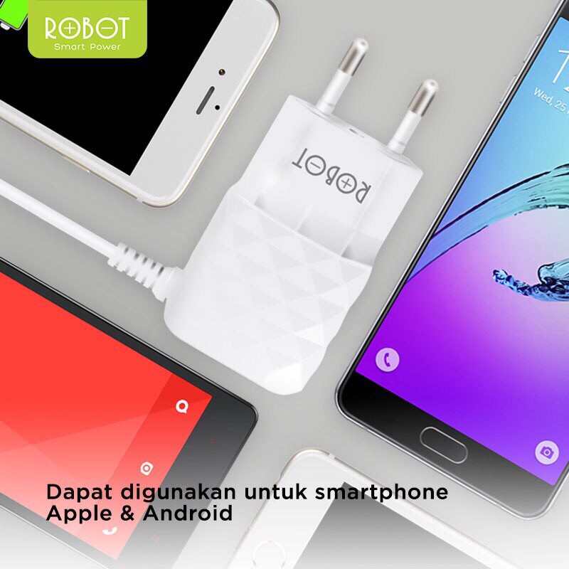 Robot Charger RT-K5 Dual USB Output Charge 3 Devices at the same time White