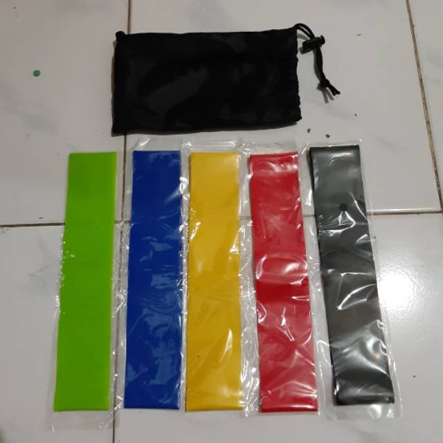 Ojan sport karet Latihan Resistance Band Satu paket isi 5 Murah meriah