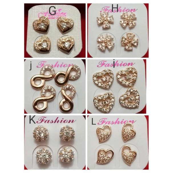 RLtj214. Anting xuping wanita lapis emas dgn mata pelajaran