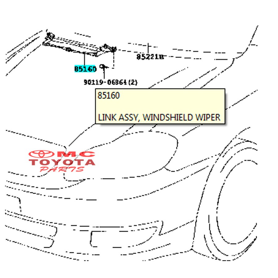 Wiper LInk Depan Corolla Altis 85150-02060