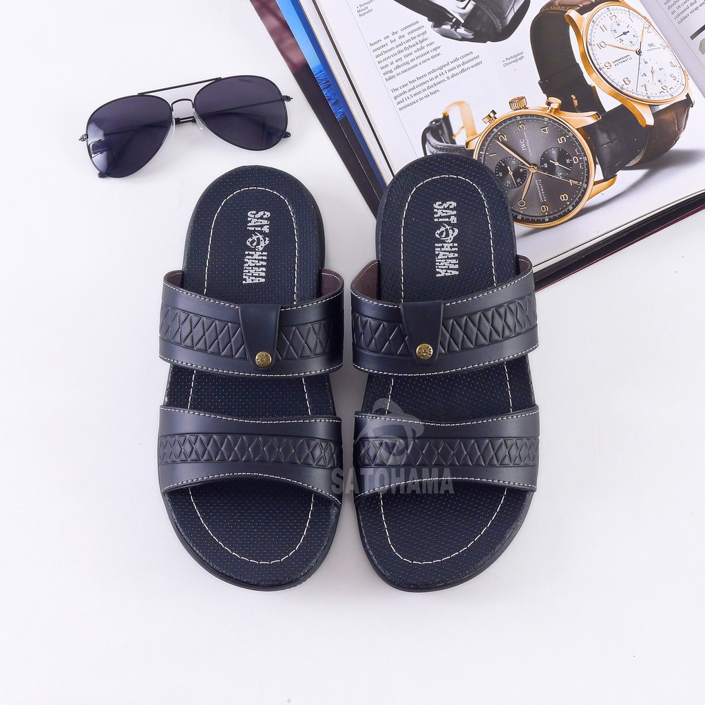 Satohama Sandal Selop Pria Sandal Murah Sandal Pria Dewasa Sandal Kulit Sintetis Sandal G2 Terlaris