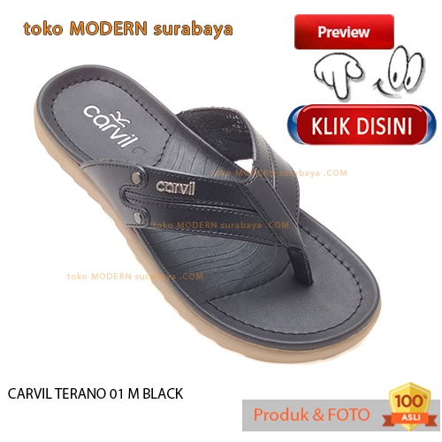 CARVIL TERANO 01 M BLACK sandal pria casual sandal jepit