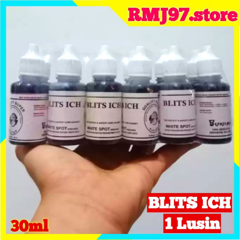 BLITZ ICHT 30ML 1 LUSIN / OBAT IKAN CUPANG / OBAT BIRU / OBAT IKAN HIAS