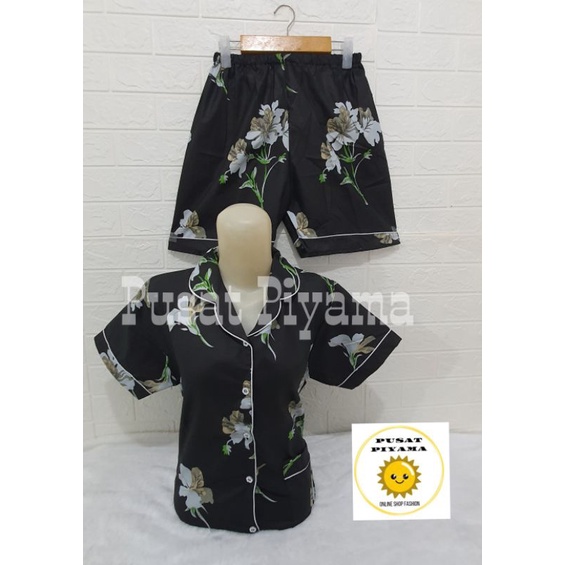 BAJU TIDUR MOTIF COCO DAUN TANGAN PENDEK CELANA PENDEK HP / PIYAMA MOTIF COCO DAUN