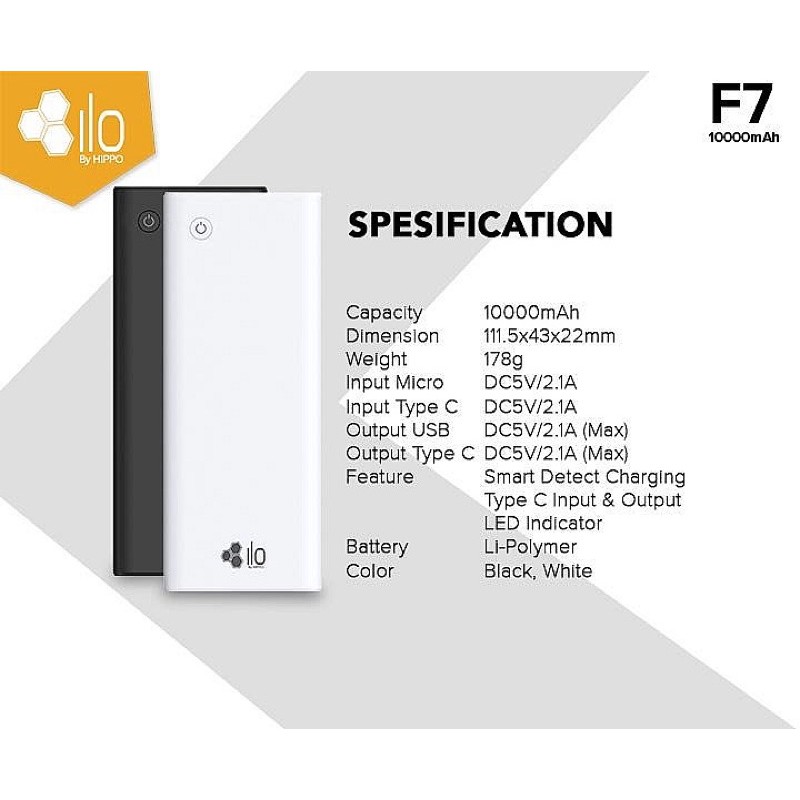 Hippo Ilo Powerbank F7 10000mAh