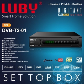 Set Top Box Luby Receiver TV STB Digital DVBT2-01 Full HD SNI Original