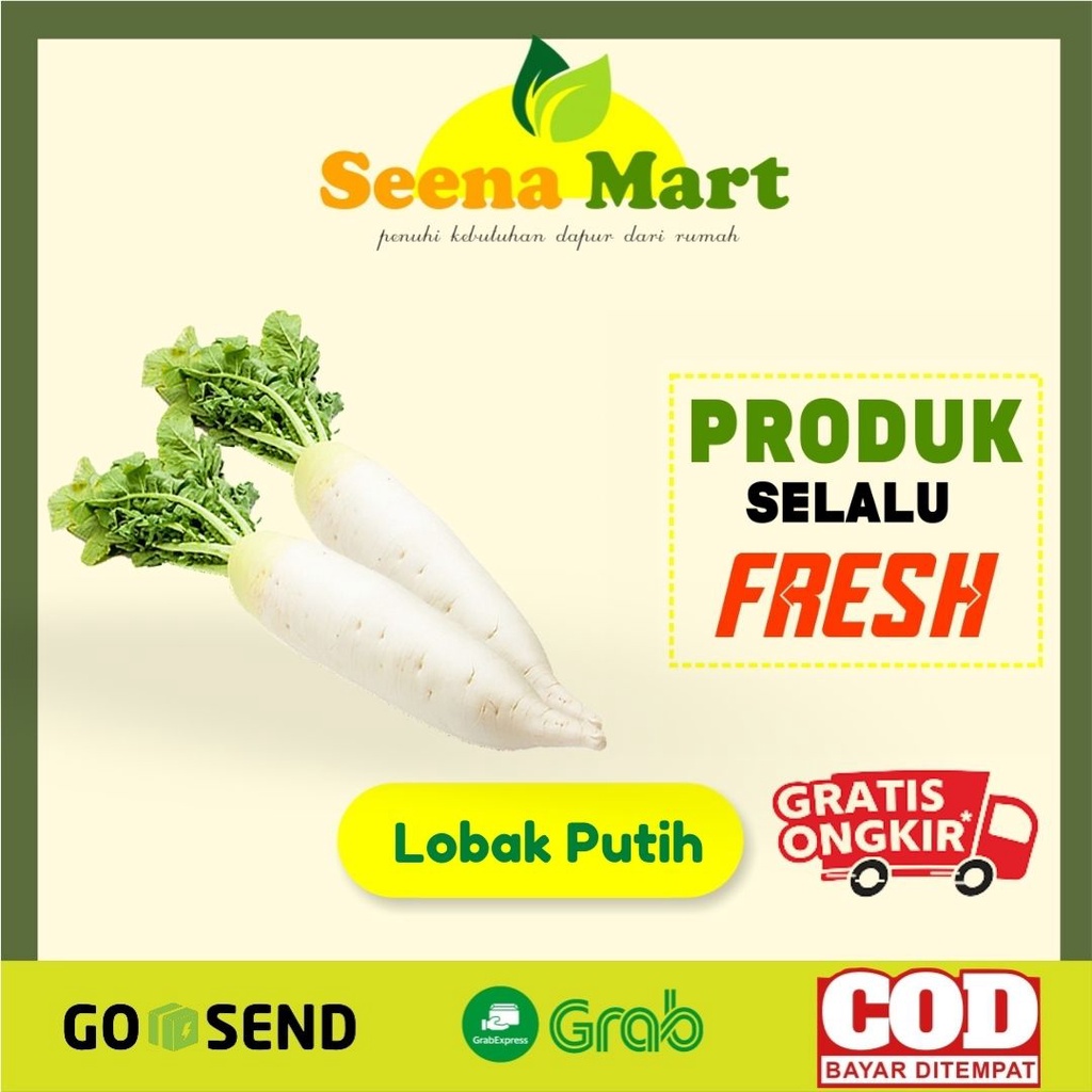 Jual Sayuran Lobak Putih Besar Daikon Lobak Jepang Kimchi Sayur Segar