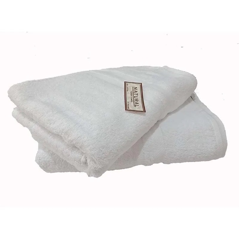 Sk Handuk Mandi Warna Polos Putih NATURAL Handuk Hotel POLOS 70 70x140 Gramasi 550 GSM TEBAL PUTIH K