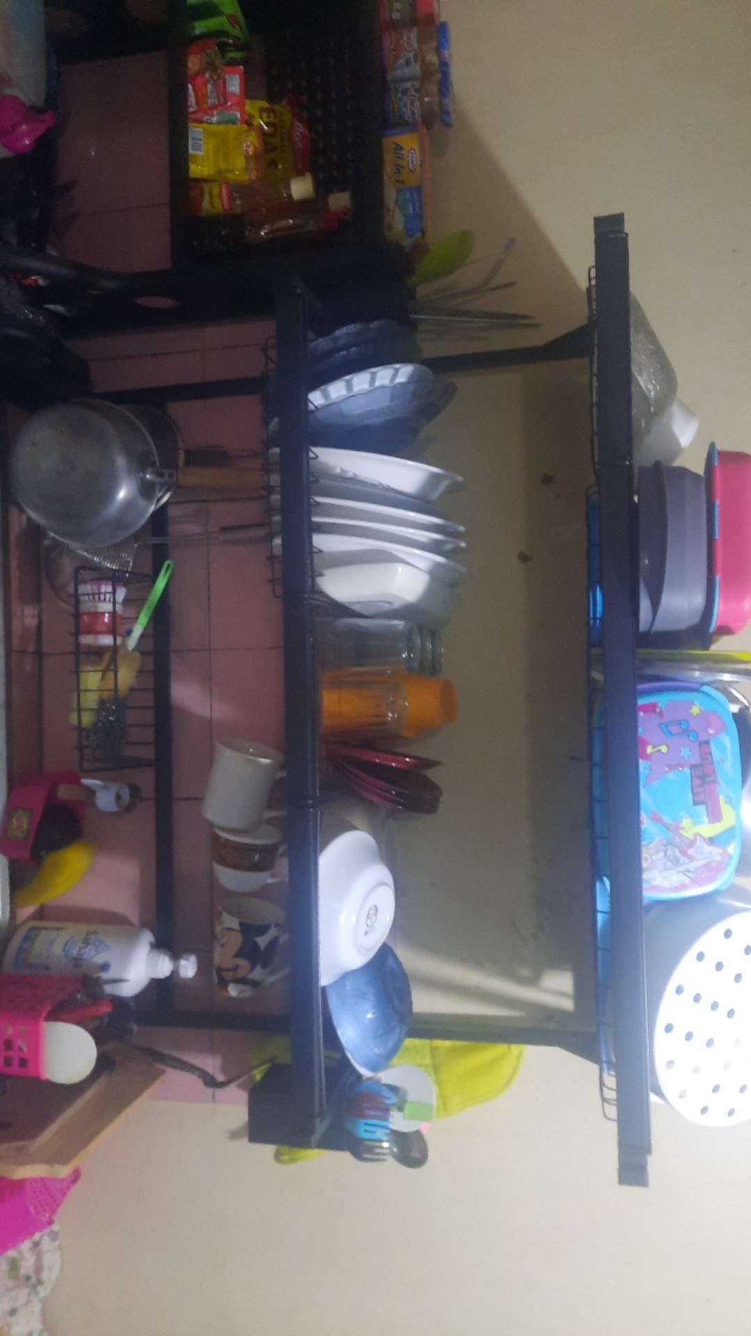 Es Rak Dapur Hitam Rak Wastafel Rak Piring Dan Peralatan Dapur 65cm