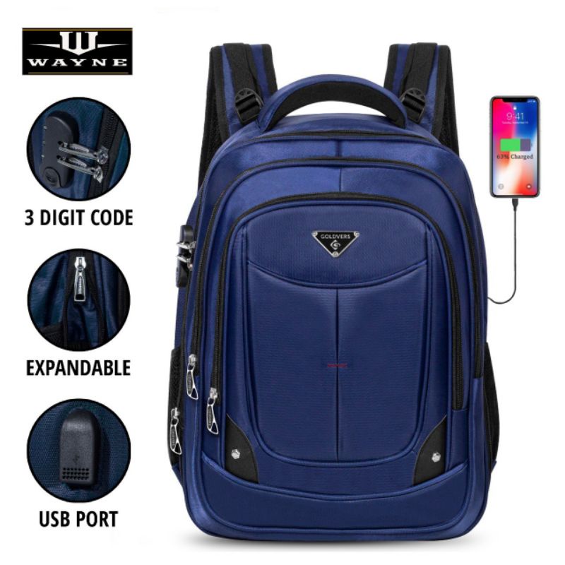Tas sekolah Polo Gives usb 18inch import ✅ Bisa COD-P. Gold kunci navy