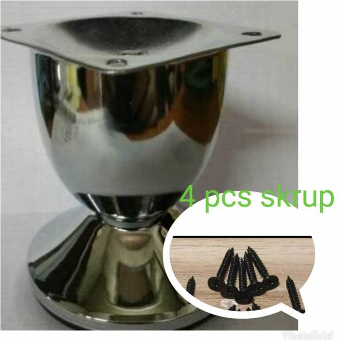 Kaki Sofa Stainless Cup 8,5 Cm - Kaki Sofa Bentuk Mangkok - Kaki Sofa