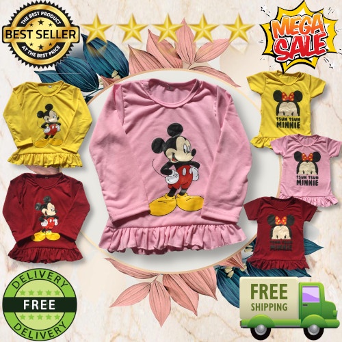 VISION ONLINE [GRATIS ONGKIR] PL267 KAOS TSUM TSUM MINNIE BAJU ANAK PEREMPUAN 1 TAHUN BAYI MURAH KOREA