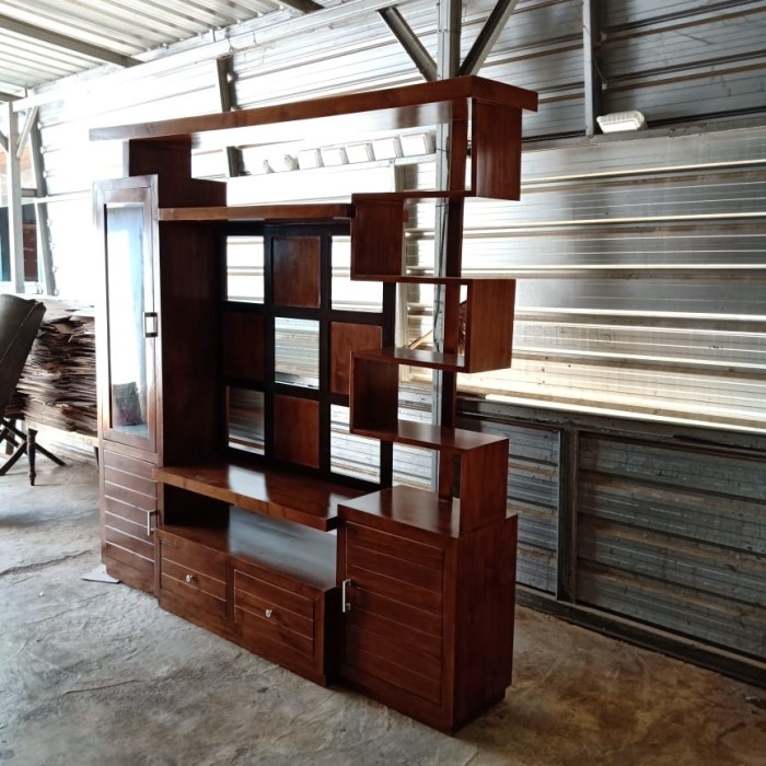 Rak Pajangan Rak Partisi Kayu Jati