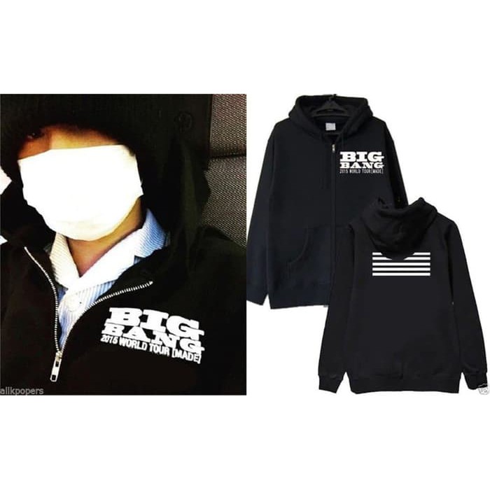 Baru Jaket Hoodie Halfzipper Sweater Made Big Bang Bigbang World Tour 2015 |