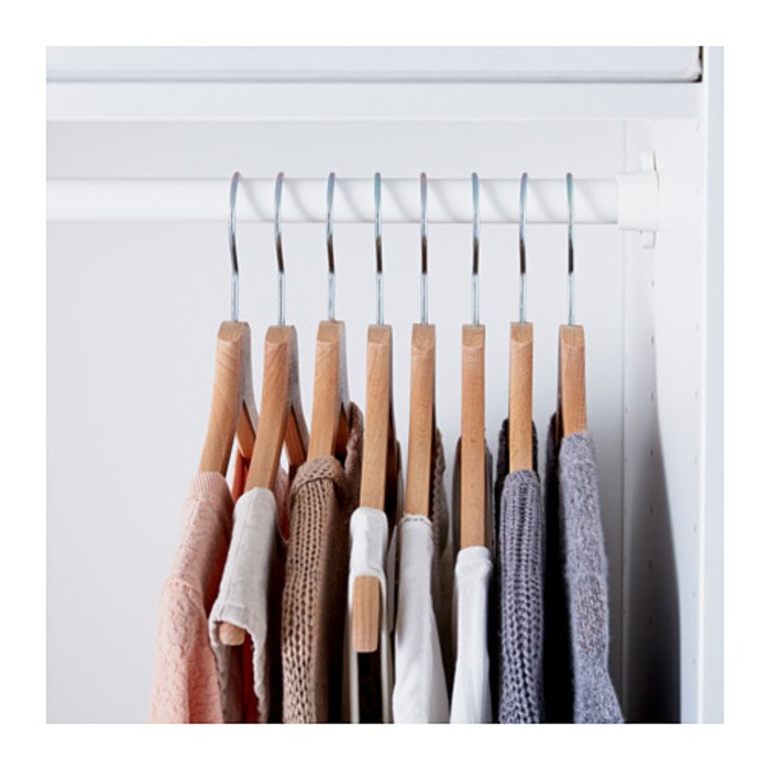 IKEA BUMERANG Gantungan Baju / Hanger Kayu, set isi 8, kayu alami