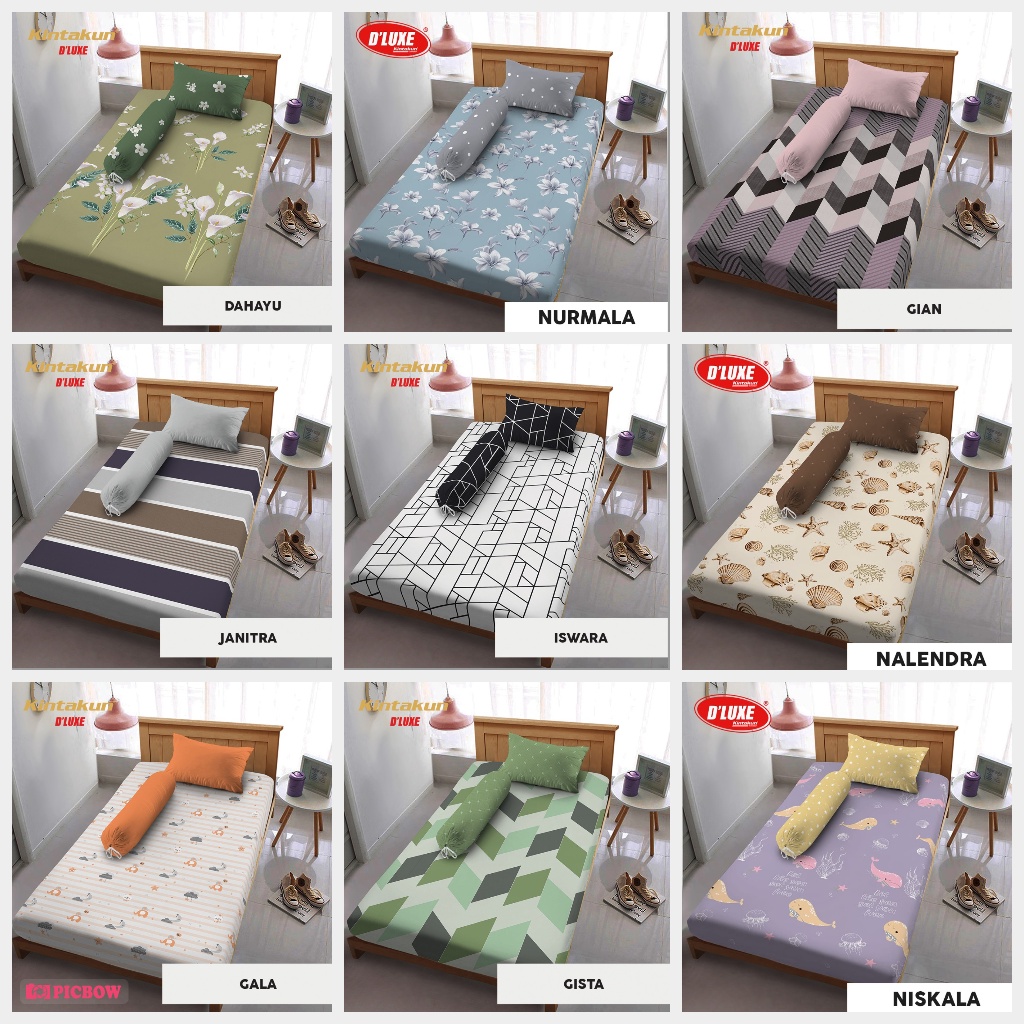 Sprei Kintakun D'luxe Tinggi 20cm Uk.120 x 200 dan Uk.100 x 200 Edisi Nirmana &amp; Kirana