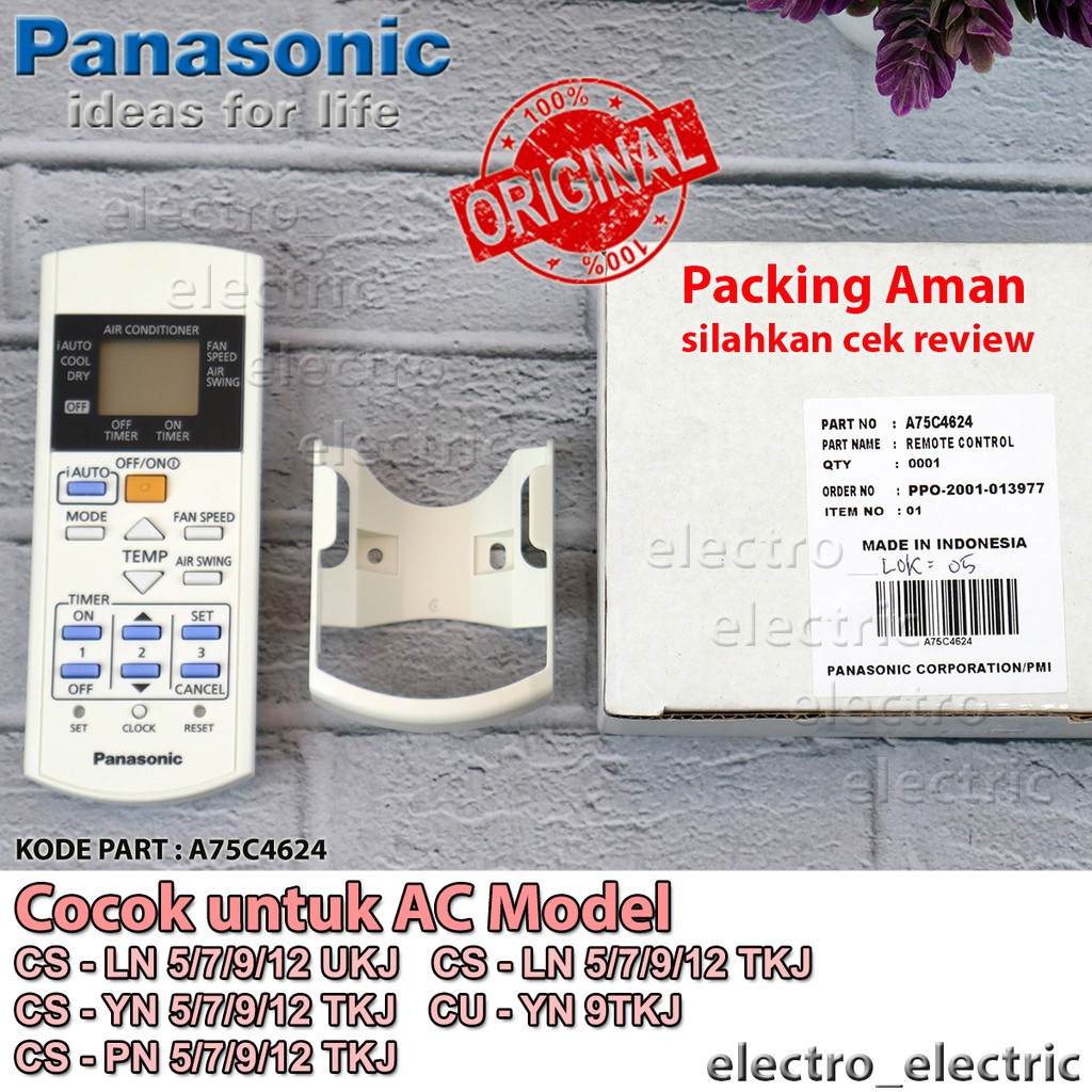 Remote AC Panasonic Type CS-LN 5/7/9/12 UKJ/TKJ CS-YN/PN 5/7/9/12 TKJ CU-YN 9TKJ