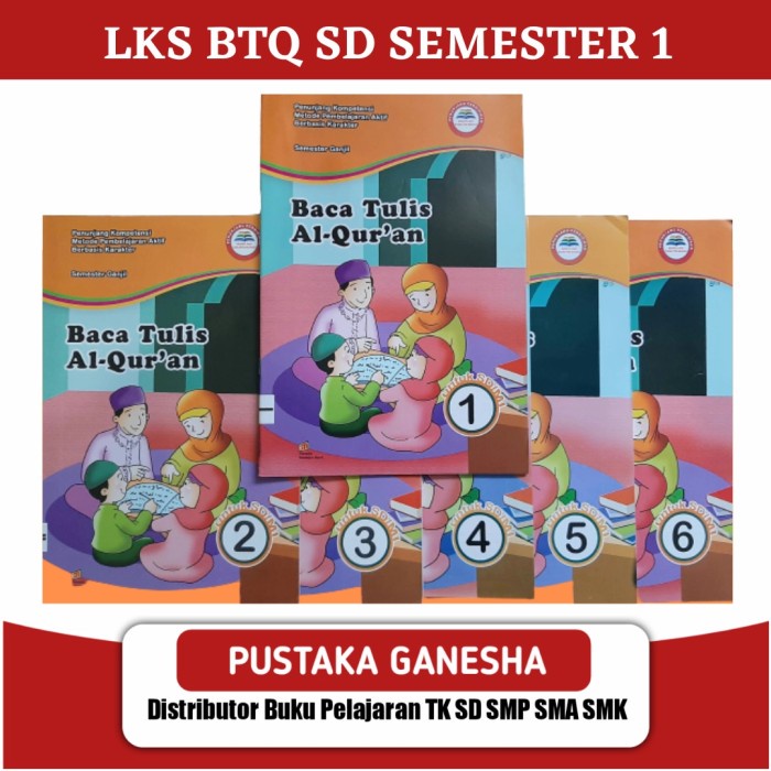 LKS BTQ Baca Tulis Quran SD MI Kelas 1-2-3-4-5-6 Semester 1 Ganjil Penerbit Swadaya Murni