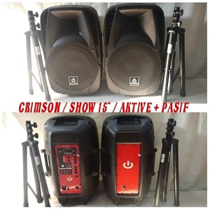 PAKET KOMPLIT SPEAKER AKTIF CRIMSON 15 inch BLUETOOTH Type SOUL 15 BISACOD/BAYAR DITEMPAT