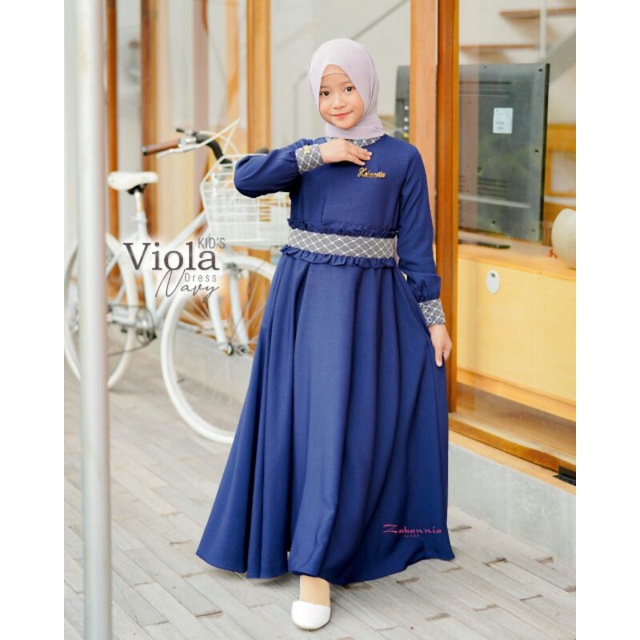 VIOLA DRESS KIDS BY ZABANNIA (Free brooch exlusive zabannia setiap pembelian Set Viola)