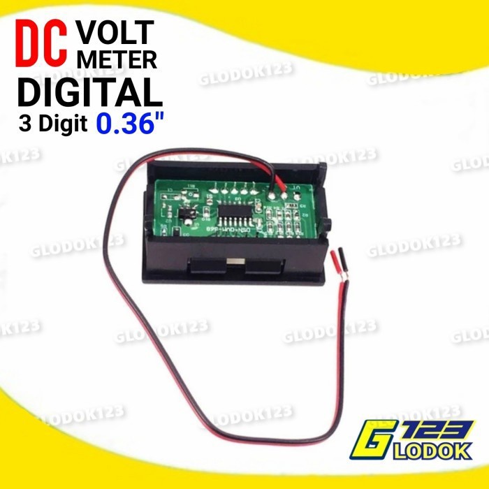 Volt Meter DC 4.5 - 30V Digital Voltmeter 0.36&quot; Dengan Frame 2 Kabel