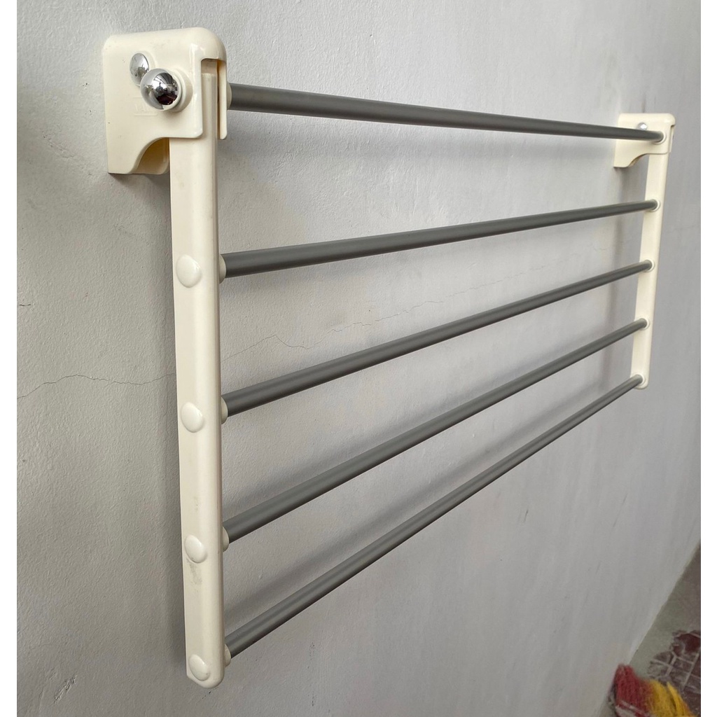 Rak handuk lipat ALUMINIUM 5 baris susun 80cm mami1- gantungan tempat 80 cm hanger hook handuk anti karat towel folding 5susun