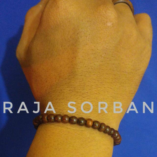 Gelang Tasbih Kayu Galih Asem 33 Butir - Tasbih Gelang Kayu 33 Butir - Tasbih 33 Butir