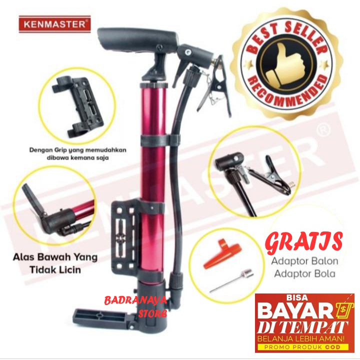 KENMASTER Pompa Mini Ban Sepeda Kompaan Motor Bola Manual Hidrolik Kompa Angin Tangan