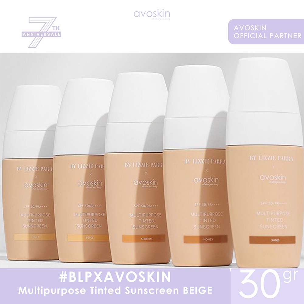 Avoskin Multipurpose Tinted Sunscreen SPF 50/PA++ (30gr)(Sand/Honey/Light/Beige/Medium)