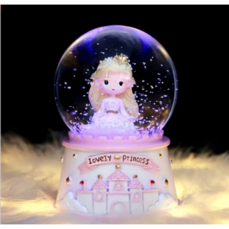 Kotak Musik Snowball  Bola Kristal Salju  hadiah kado anak Little Princess lampu mainan anak edukasi