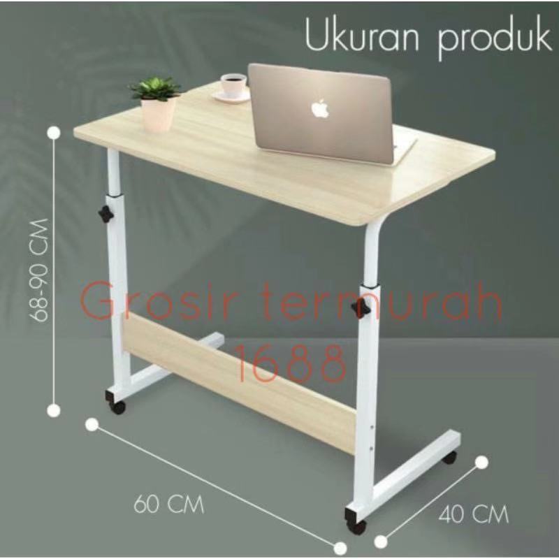 MEJA LAPTOP DORONG/MEJA KERJA/MEJA BELAJAR/SERBA GUNA