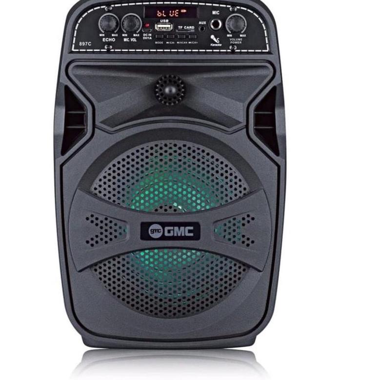 HOT SALE|SQ37|COD SPEAKER BLUETOOTH KARAOKE 8 INCH GMC-897C BONUS MIC KABEL X-BASS//SPEAKER KARAOKE/