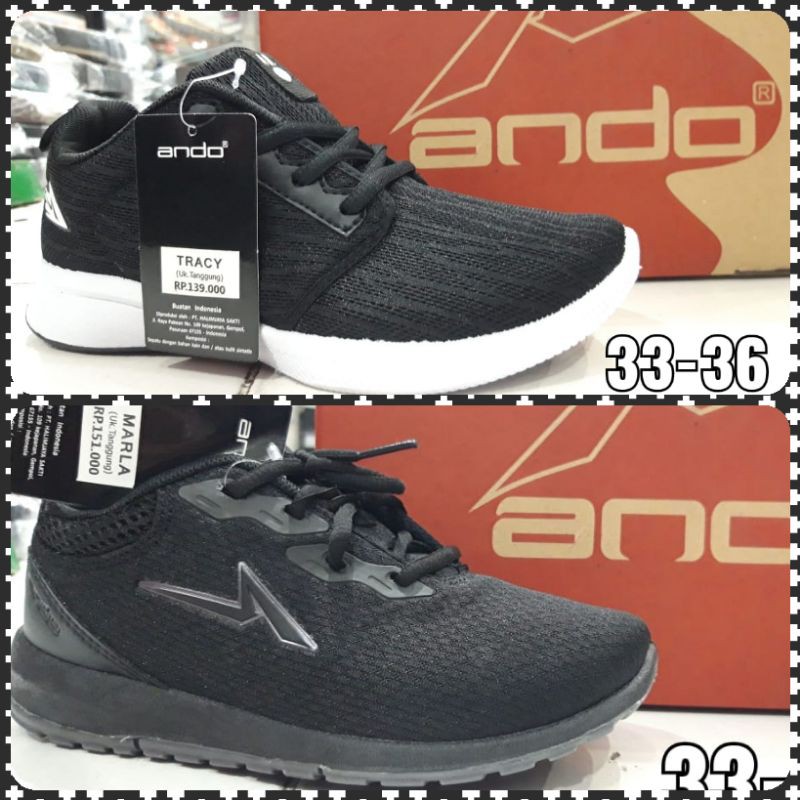 Sepatu SD SMP Ando TRACY & Ando MARLA / Sepatu Sekolah Tali Ando Oroginal