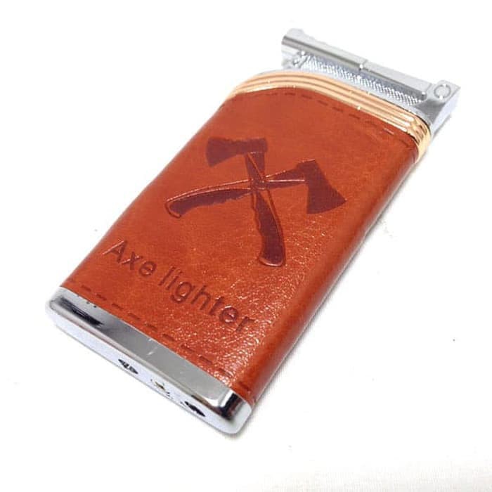 Hot Promo! KOREK API AXE LEATHER SILVER 9453-1 MANCIS LAS LIGHTER KOREK UNIK Baru!