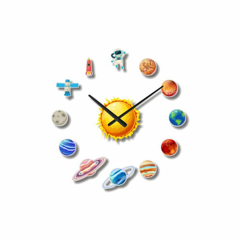 Jam Dinding Besar Raksasa Motif Tata Surya