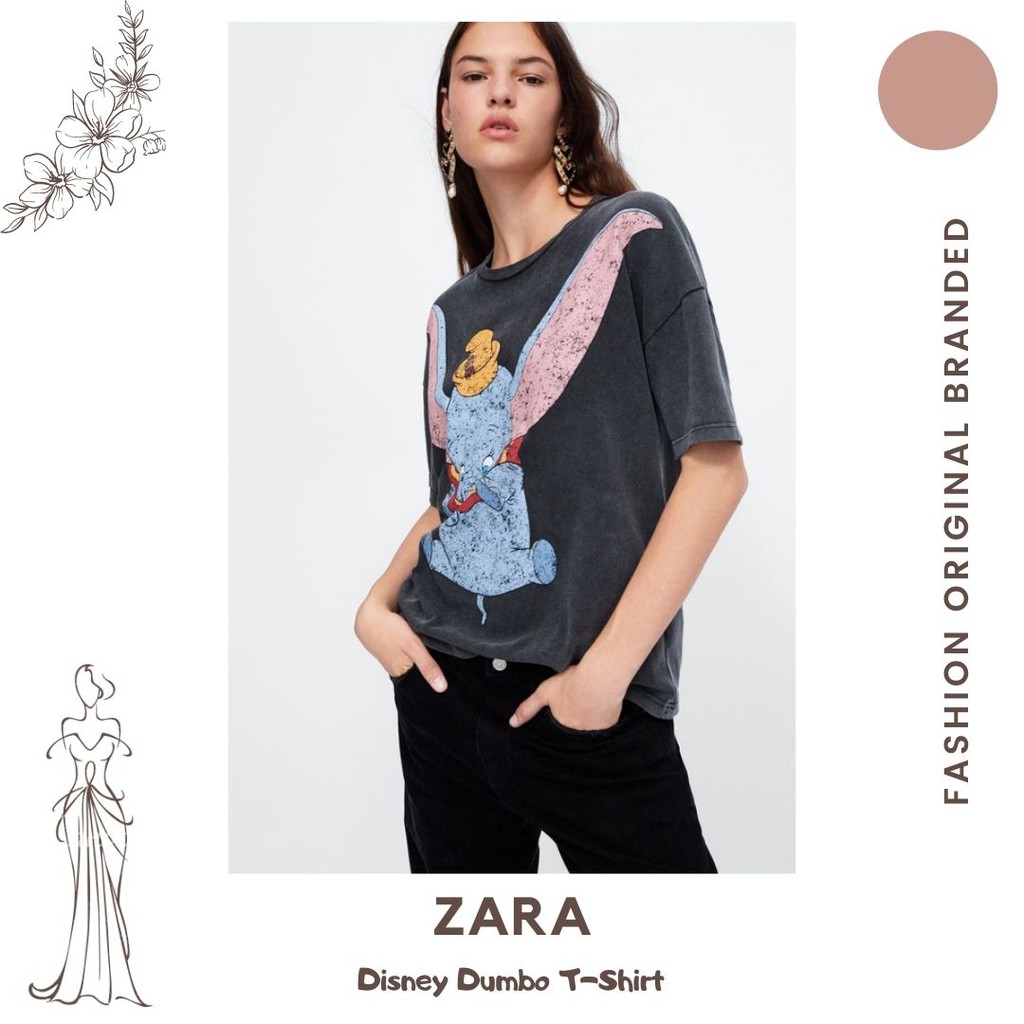ZARA Disney Dumbo T-Shirt - Kaos/Baju Wanita Branded Import