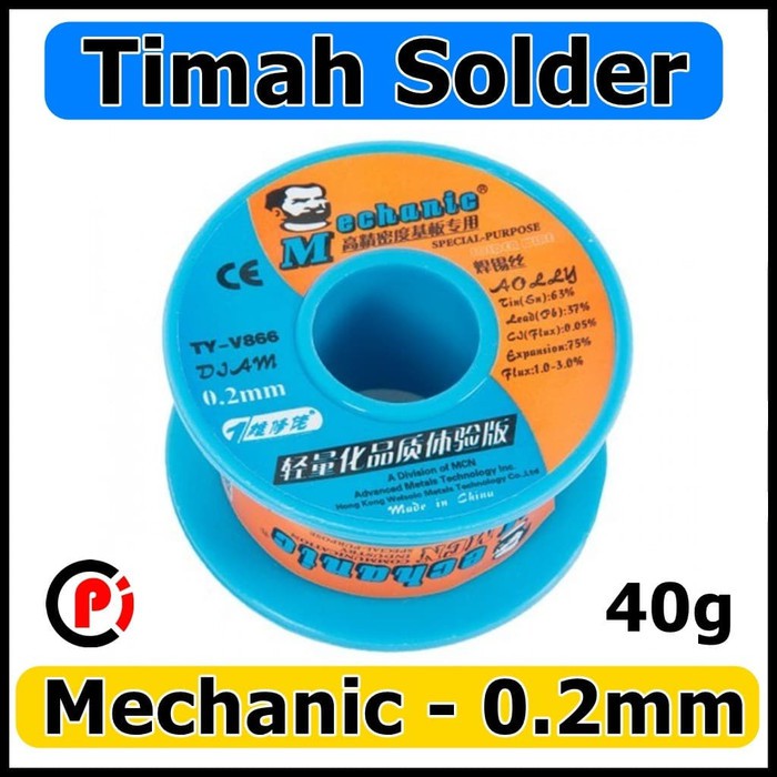 Original Mechanic Timah Tin Solder Mechanic ukuran 0.2mm 0.2 mm 40 Gr