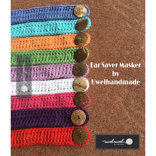 Pengait Masker/Tali Konektor Masker Hijab/Konektor Masker Rajut/Connector Masker Earloop