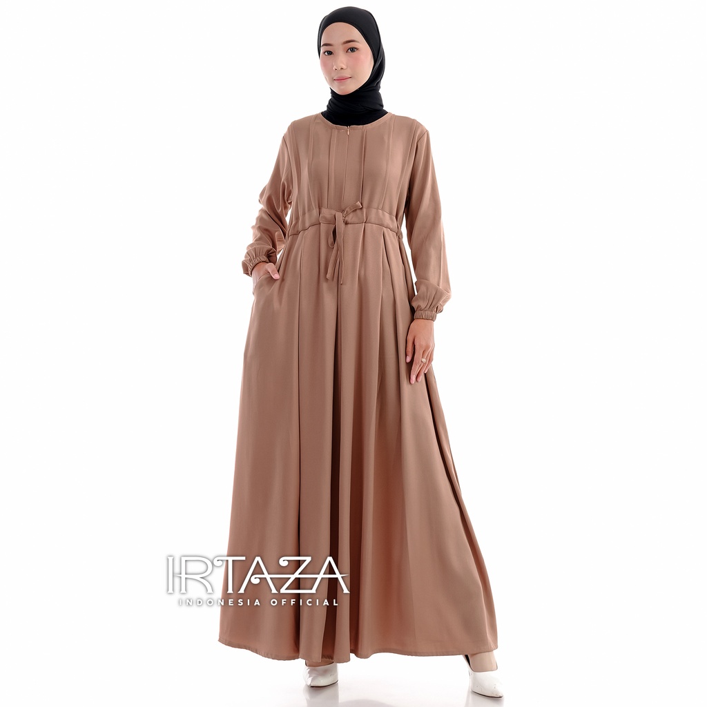 Gamis Polos Melia Dress Original Shakila Import-Gamis Almond